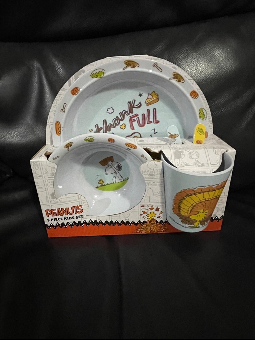 Thanksgiving Peanuts 5 piece dinner set for kids
